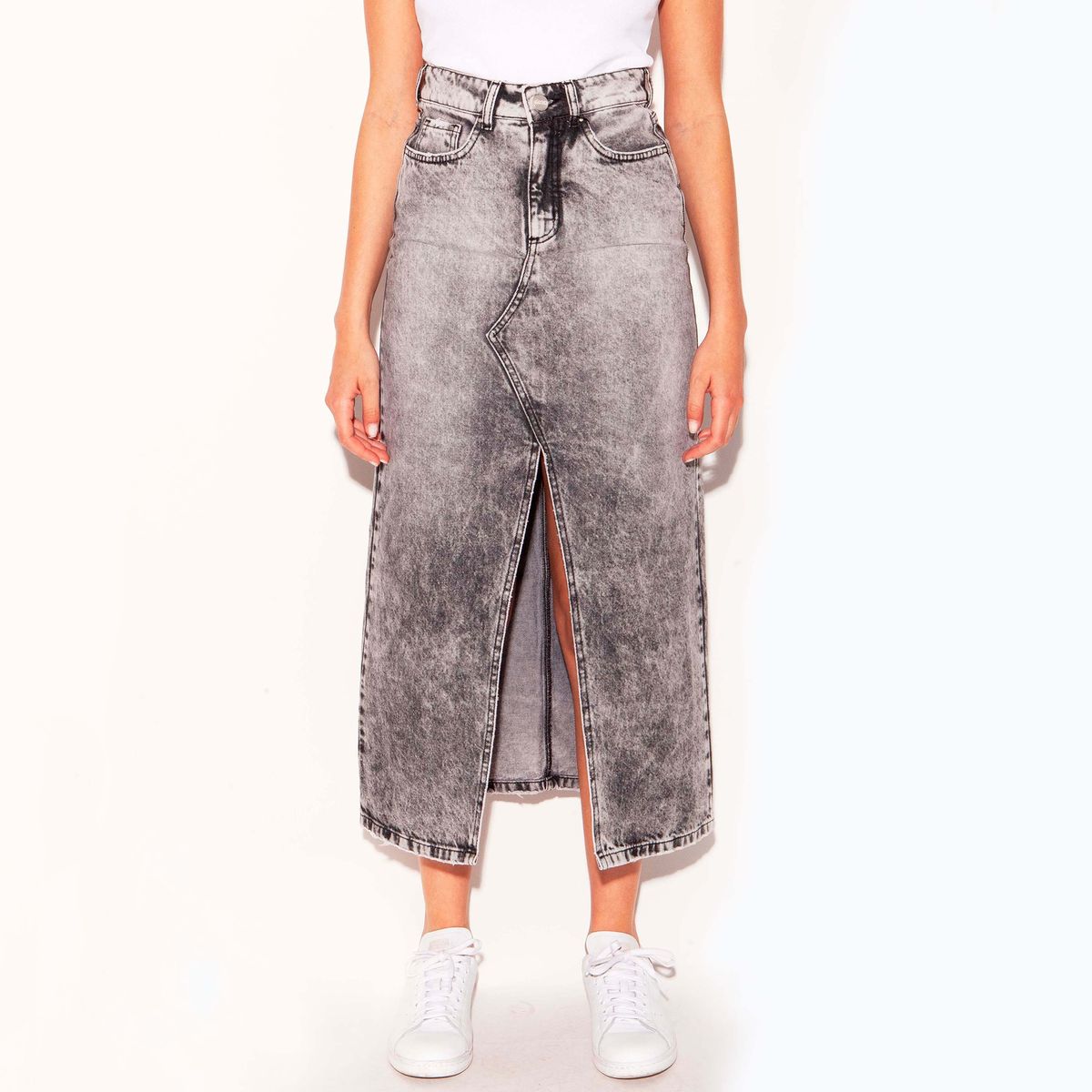 MOMCHIC - Falda larga Sofia Gris