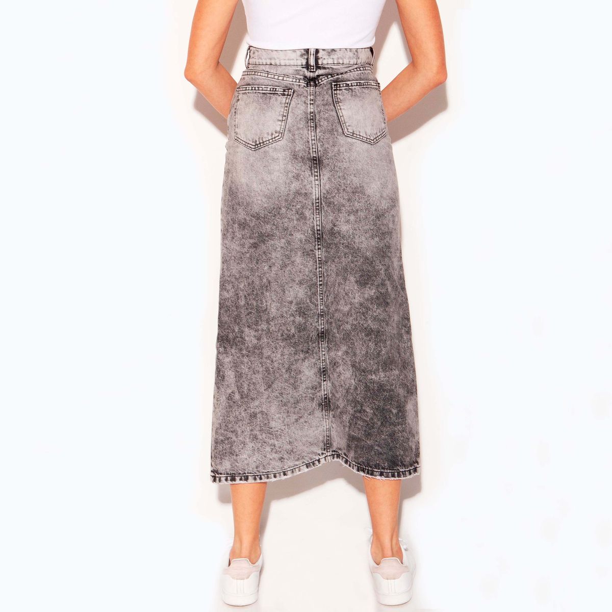 MOMCHIC - Falda larga Sofia Gris