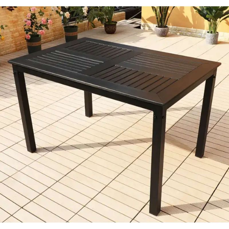 SM - Mesa de comedor 160x90 cm Negra Terraza Hotel  Restaurante exteriores