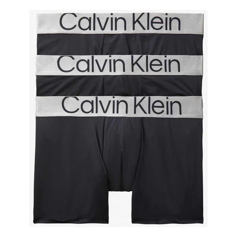 CALVIN KLEIN - Pack 3 Boxers Largos - Steel Micro Negro Calvin Klein