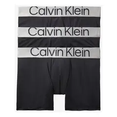 CALVIN KLEIN - Pack 3 Boxers Largos - Steel Micro Negro