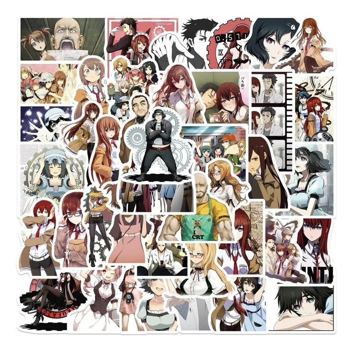 GARSIL - 50 Stickers De Steins Gate - Etiquetas Autoadhesivas