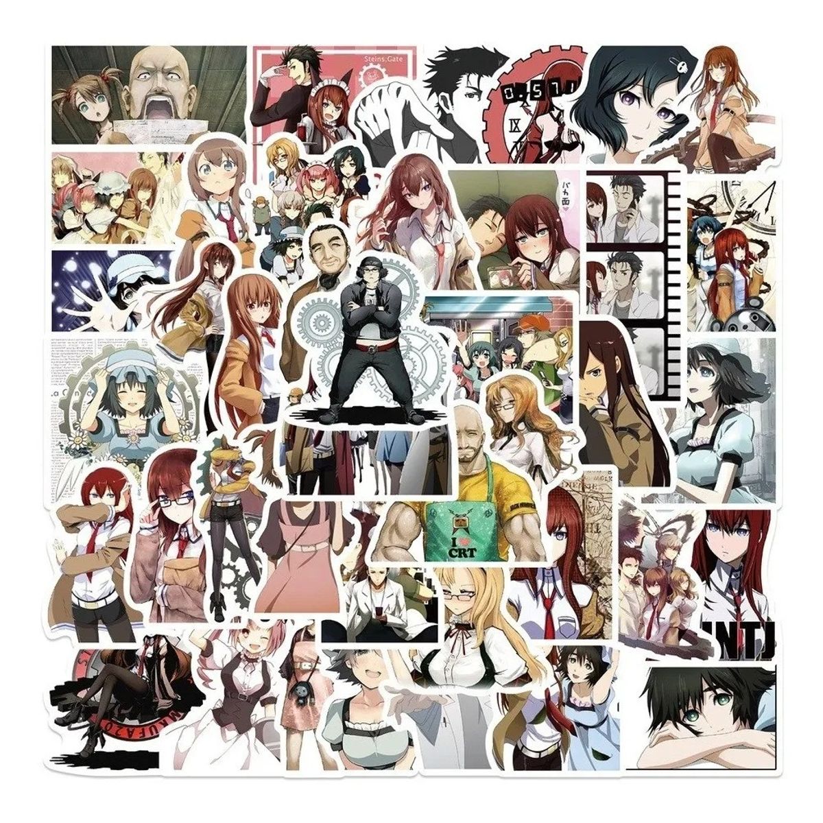 GARSIL - 50 Stickers De Steins Gate - Etiquetas Autoadhesivas