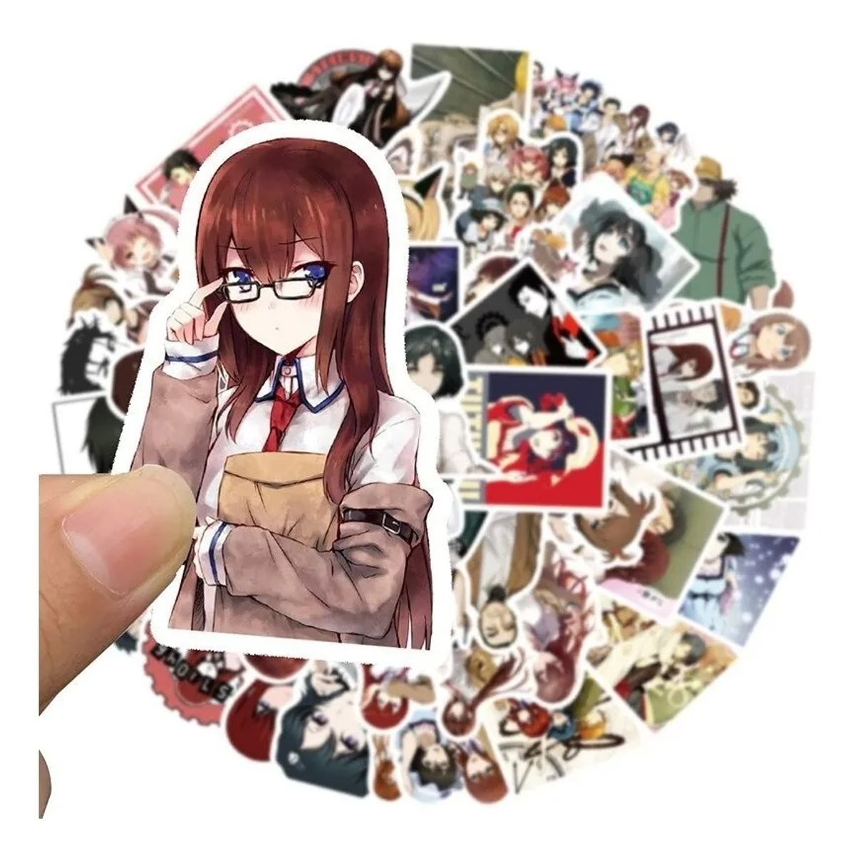 GARSIL - 50 Stickers De Steins Gate - Etiquetas Autoadhesivas