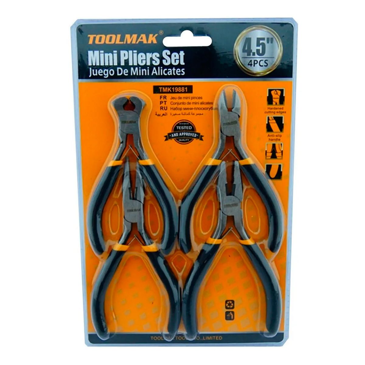 GENERICO - Set Kit Juego Mini Alicates 4.5 Pulgadas 4 Piezas Tmk19881