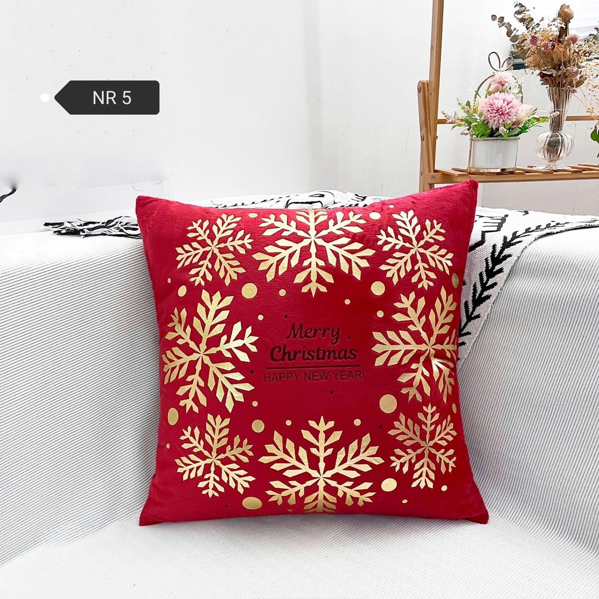 GENERICO - Fundas de cojín de Navidad Rojo pack de cuatro surtidas