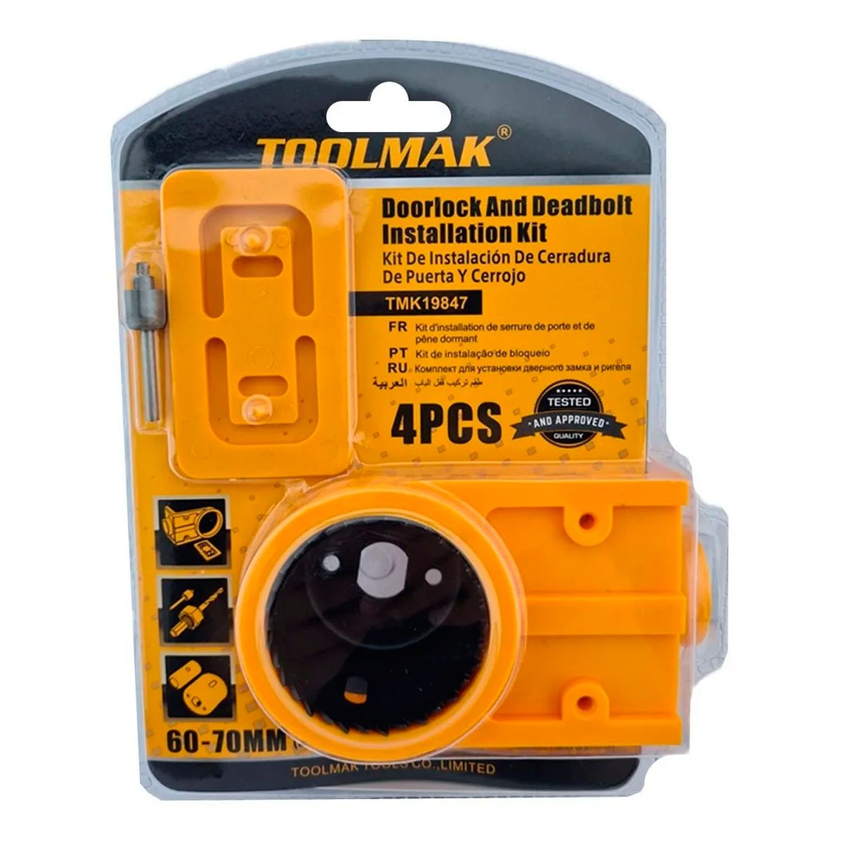 GENERICO - Kit Instalación Cerradura Para Puerta Cerrojo Chapa Toolmak