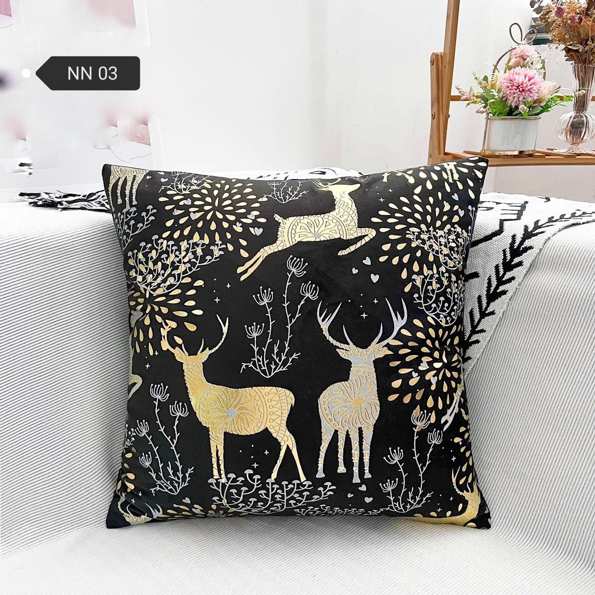 GENERICO - Fundas para cojín de Navidad pack 4 surtidas