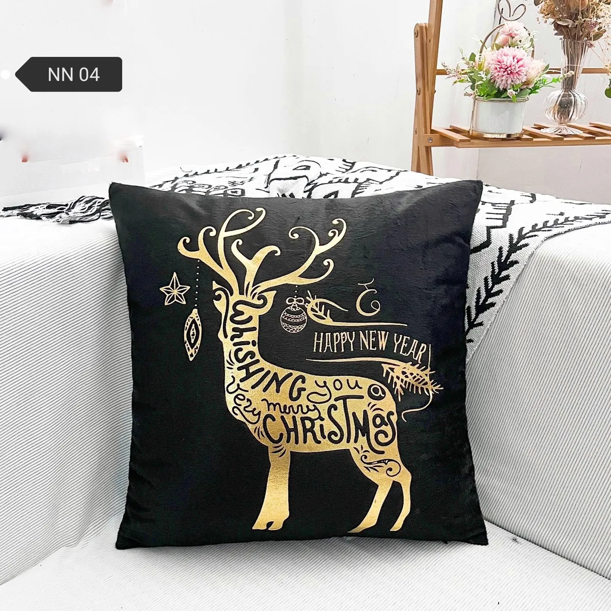 GENERICO - Fundas para cojín de Navidad pack 4 surtidas