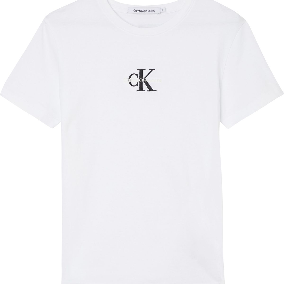 CALVIN KLEIN - Polera Monogram Logo Blanco Calvin Klein