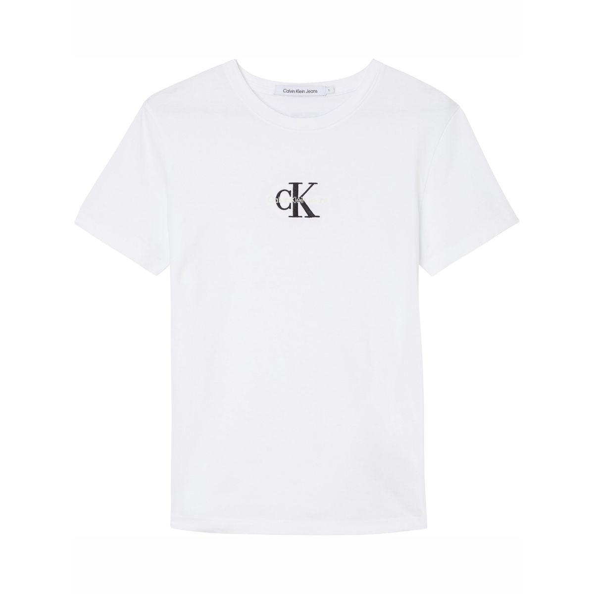 CALVIN KLEIN - Polera Monogram Logo Blanco Calvin Klein