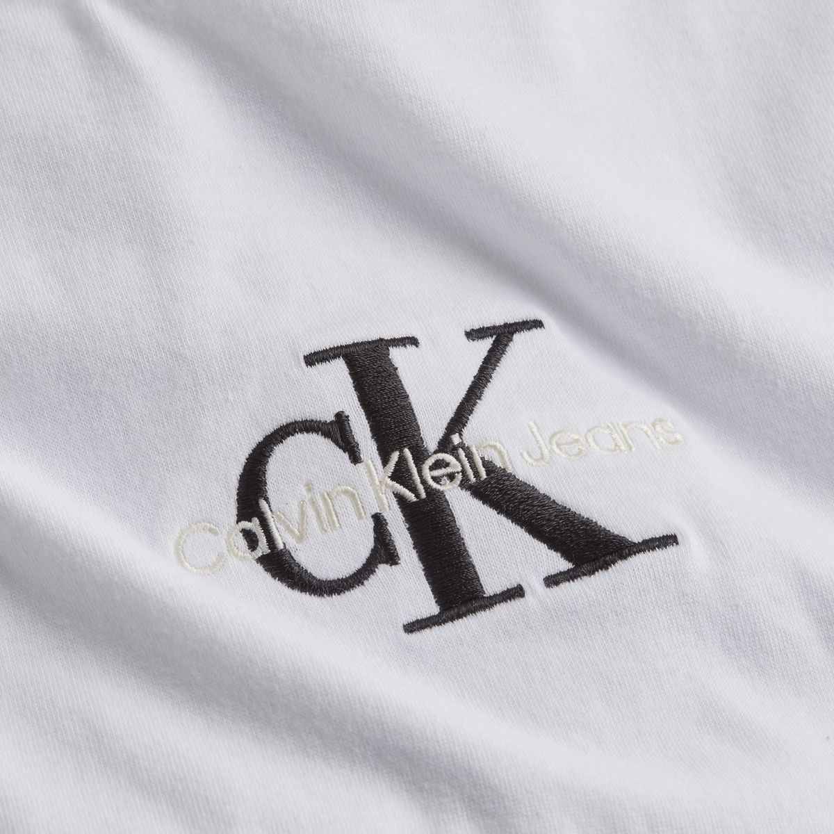CALVIN KLEIN - Polera Monogram Logo Blanco Calvin Klein