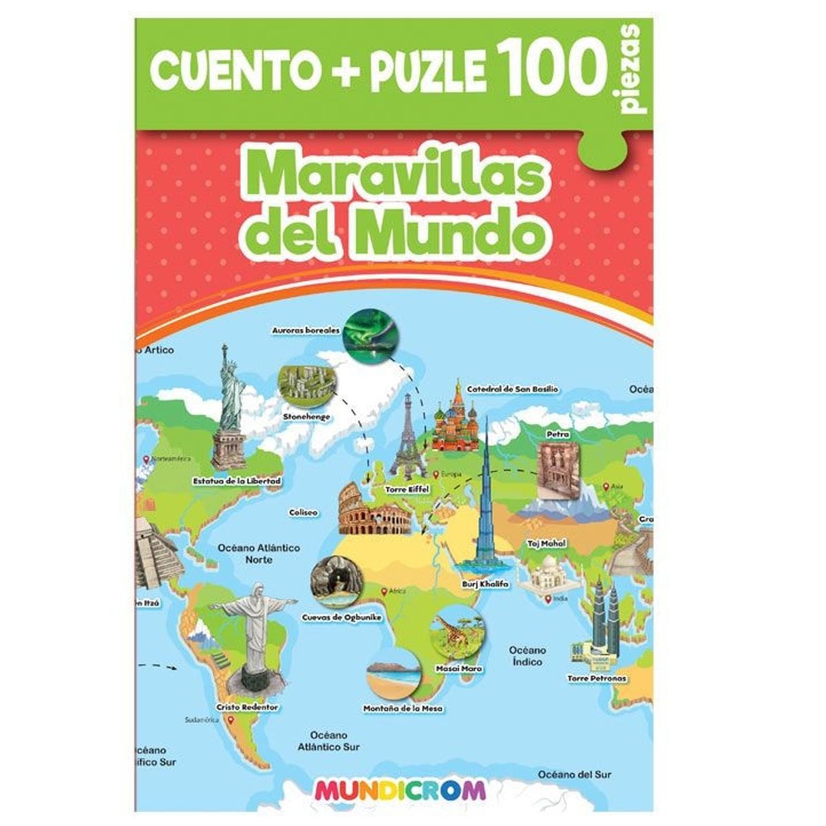 MUNDICROM - Cuento + Puzle 100 Pzas Maravillas del Mundo