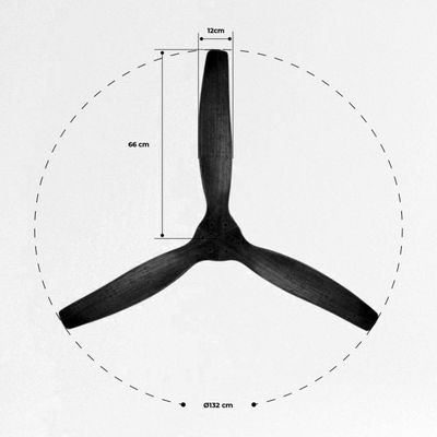 Imagen 2 del producto Ventilador de Techo Aviador Negro Ajustable 52”