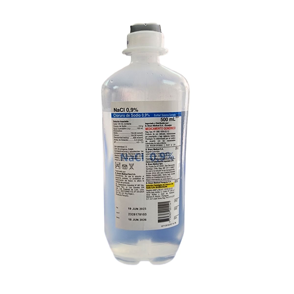 BRAUN - SUERO FISIOLÓGICO 500ML 0,9% CAJA 24 UNIDADES BRAUN