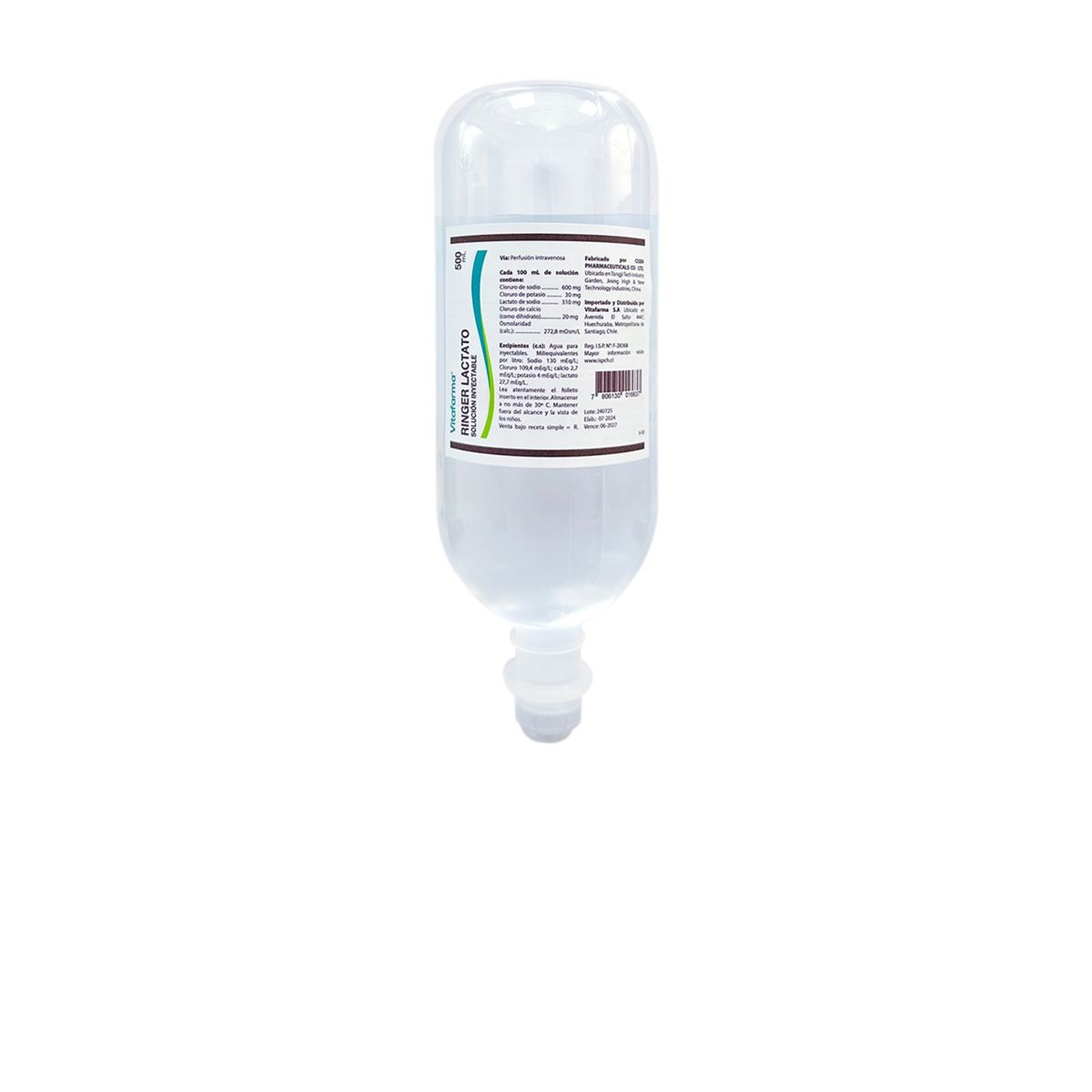 REUTTER - SUERO RINGER LACTATO 500ML VITAFARMA CAJA 30 UNIDADES
