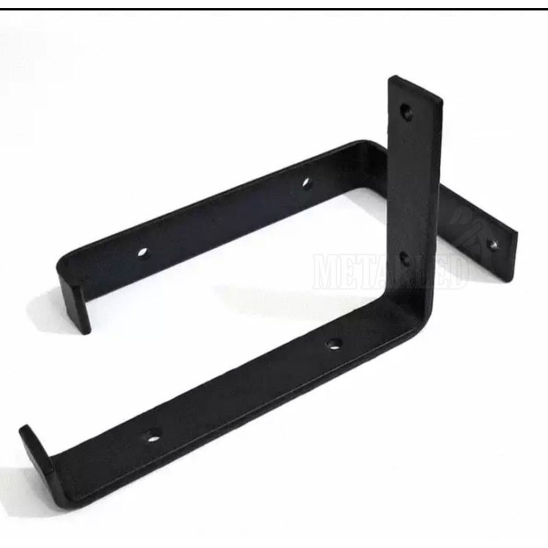 GENERICO - Escuadra industrial para repisa tipo J 25 cm (2 Unidades)