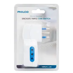 PHILCO - Enchufe Triple C/Swithch 2P + T 10A 250V