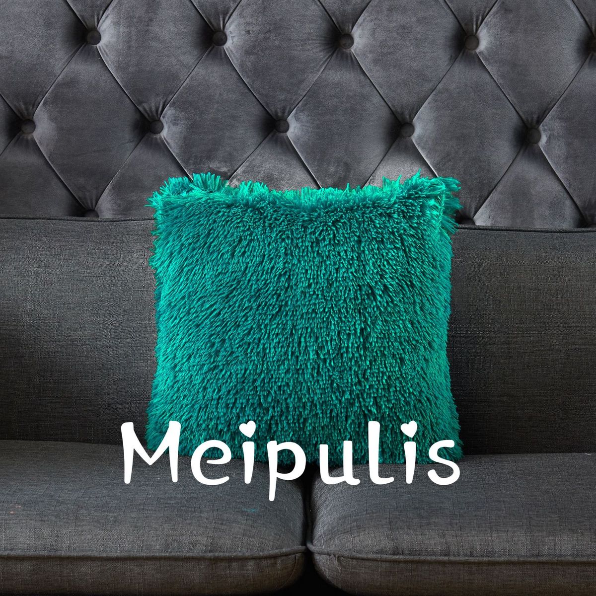 GENERICO - Funda de Cojin decorativo Peludo Shaggy 45x45cm- Color Turquesa