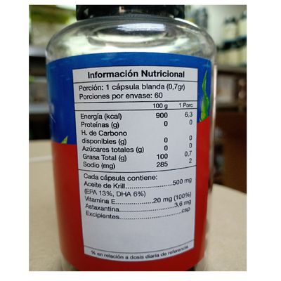 Imagen 2 del producto Aceite De Krill Nf 3 Frascos 3x60 Capsula Blanda. Omega 3 Epa / Dha