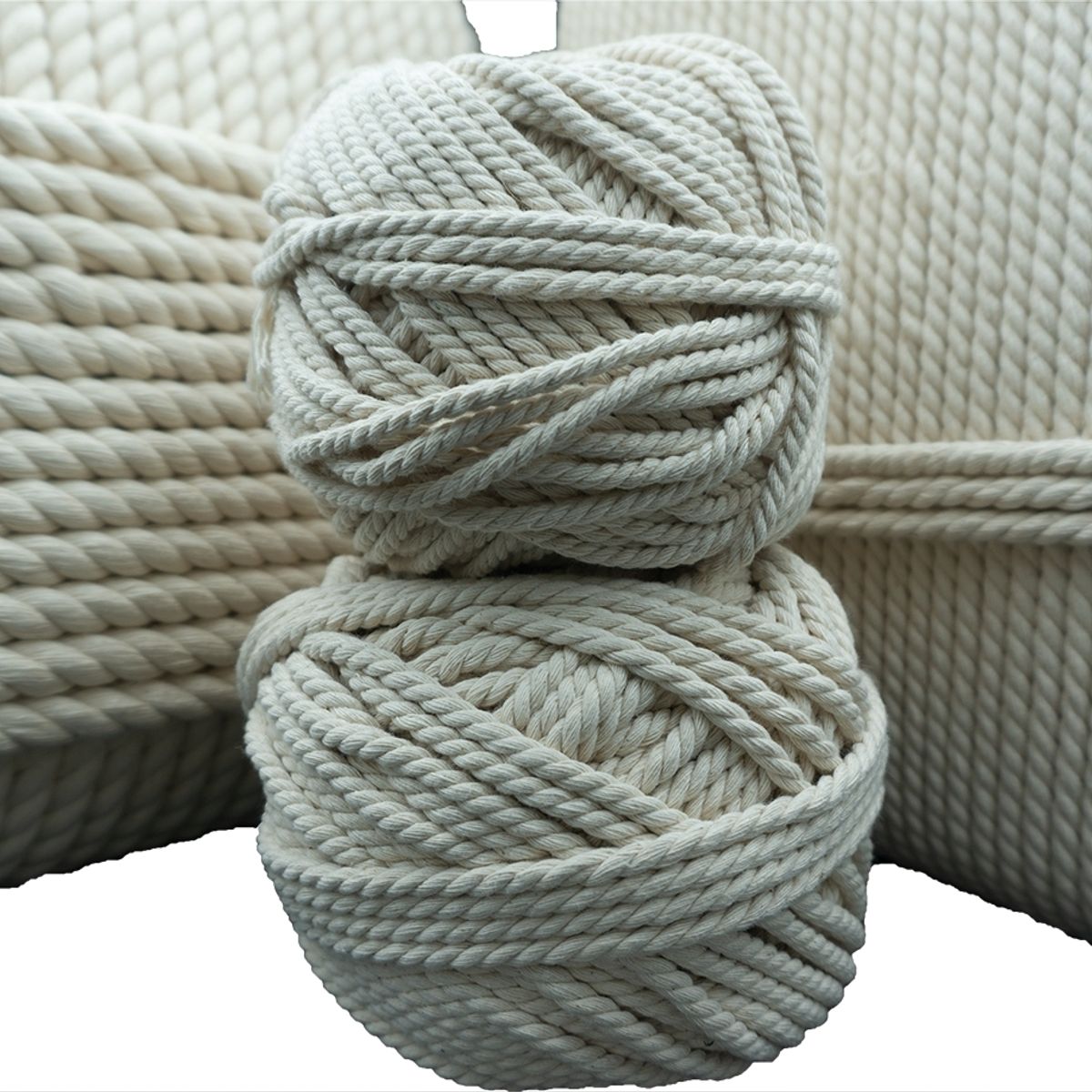 GENERICO - Algodón Torcido 4mm 50m aprox para macramé cuerda/cordon