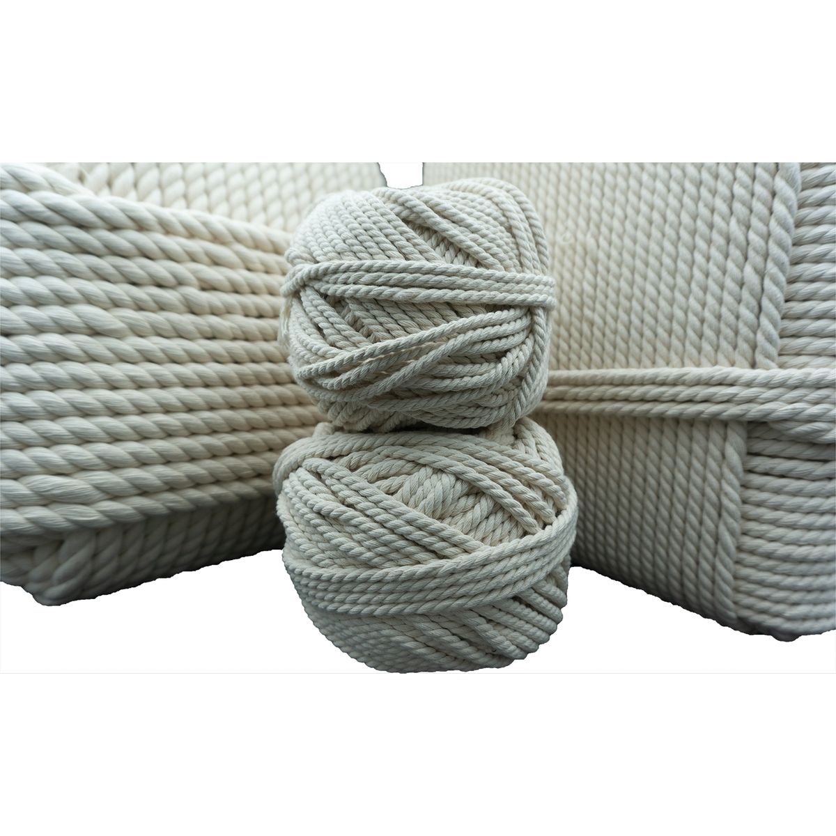 GENERICO - Algodón Torcido 4mm 50m aprox para macramé cuerda/cordon