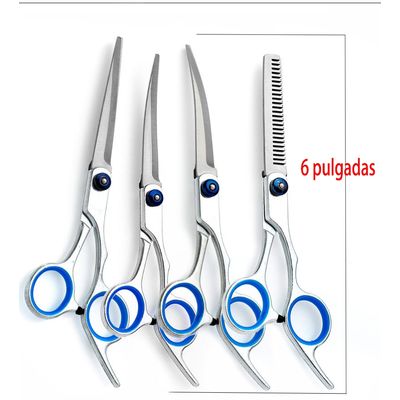 Imagen 2 del producto Set De Tijeras Peluquería Canina Perros Corta Pelo 4 Tijeras