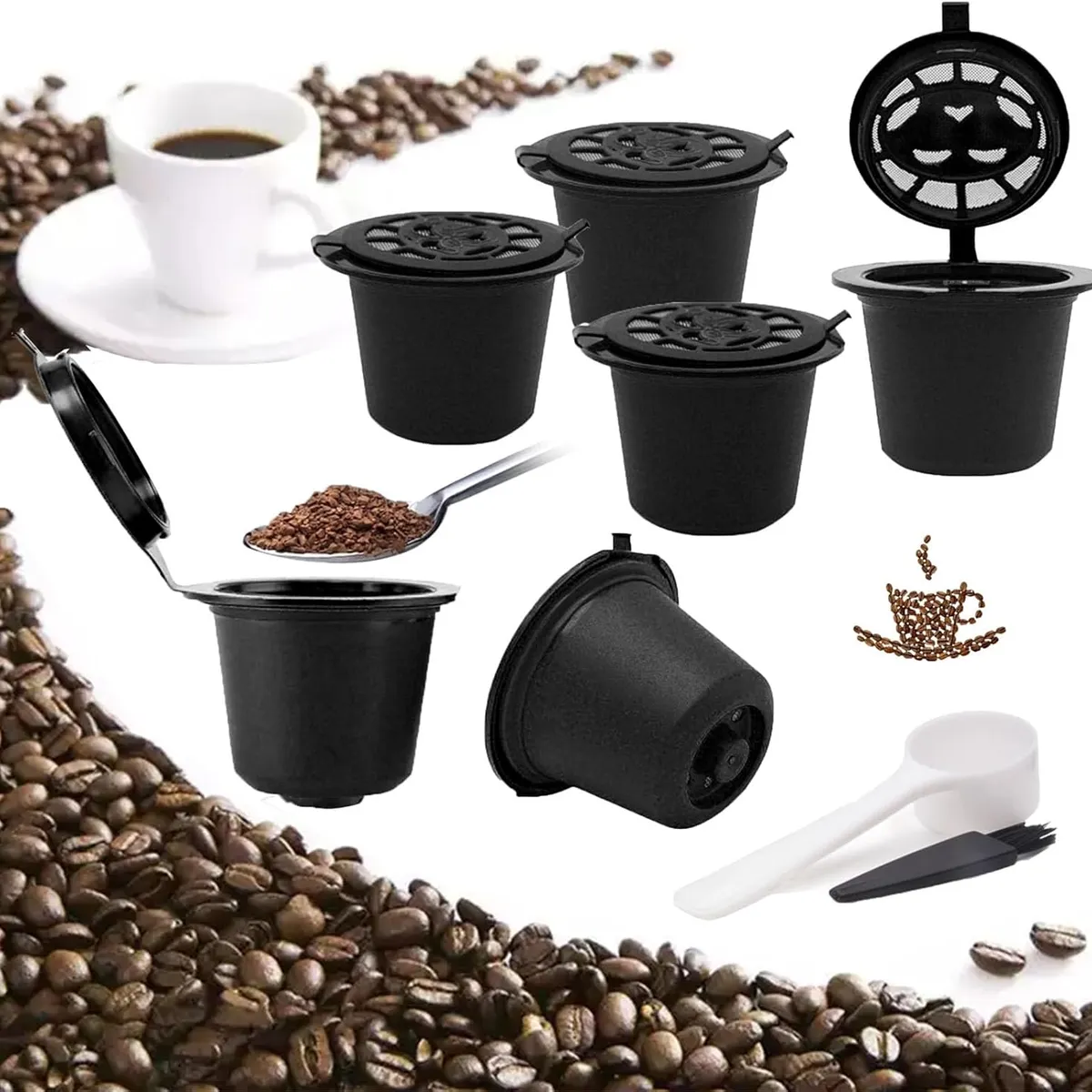 KUANGYE - 6 Capsulas Reutilizables Para Nespresso Cafetera