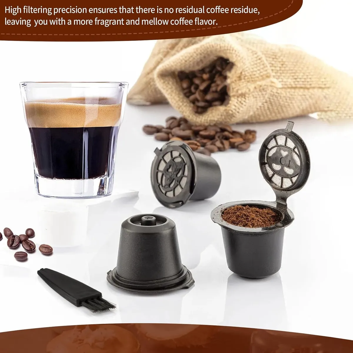 KUANGYE - 6 Capsulas Reutilizables Para Nespresso Cafetera