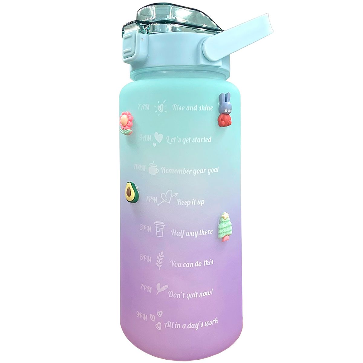 GENERICO - Botella De Agua 2 Litros Marcador Tiempo Azul Degradado