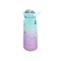 Botella De Agua 2 Litros Marcador Tiempo Azul Degradado