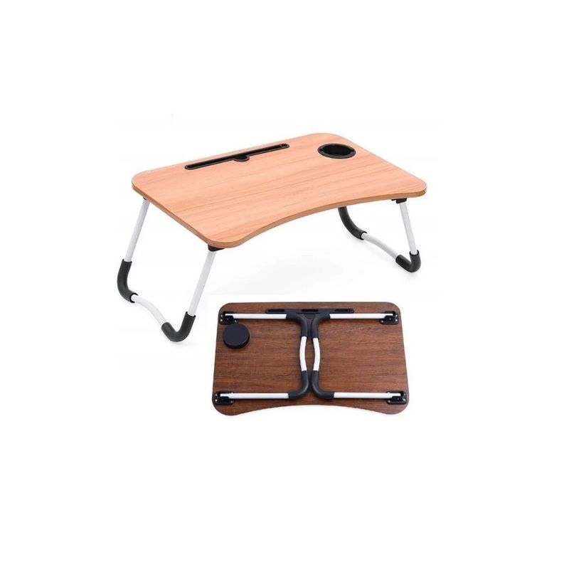GENERICO - Mesa Notebook Cama Portavaso Madera Cafe