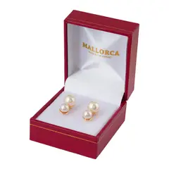 MALLORCA - Aros Perla 6-8 mm Enchapado oro 18K - Beige