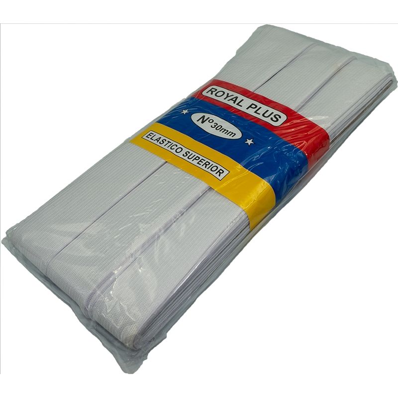 GENERICO - Elástico Blanco 30mm de ancho, pieza de 10 mts