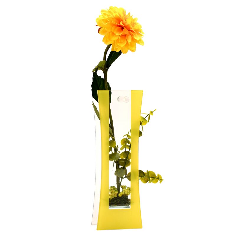 GENERICO - Florero adorno de cristal 44 cm Dalia amarillo