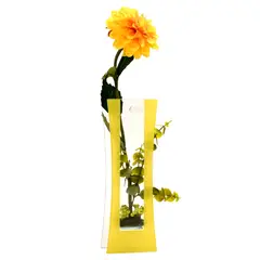 GENERICO - Florero adorno de cristal 44 cm Dalia amarillo
