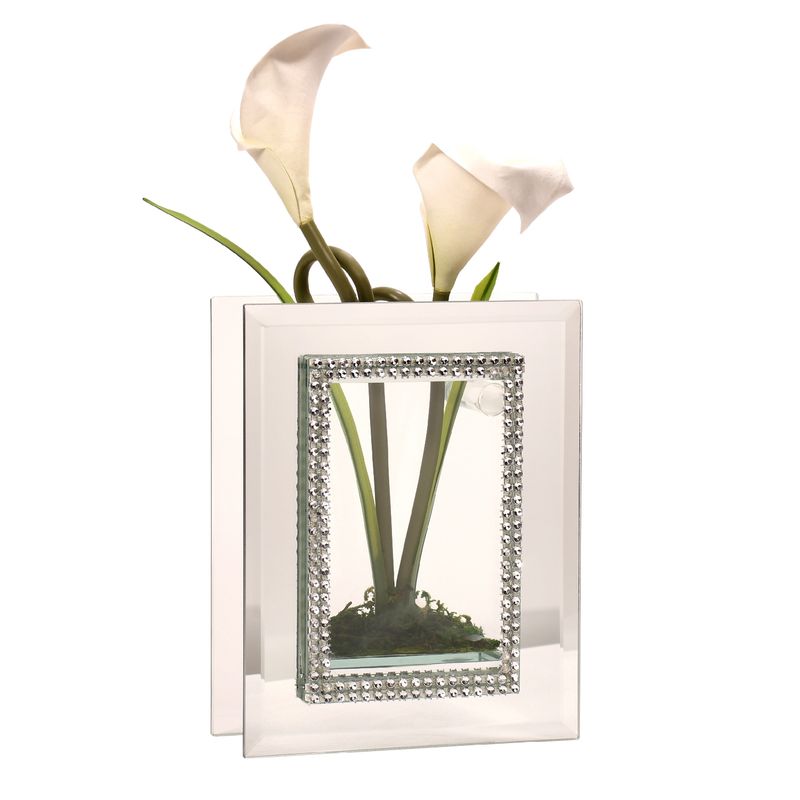 GENERICO - Florero adorno de cristal 30 cm Cala blanca