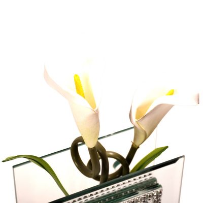 Imagen 2 del producto Florero adorno de cristal 30 cm Cala blanca