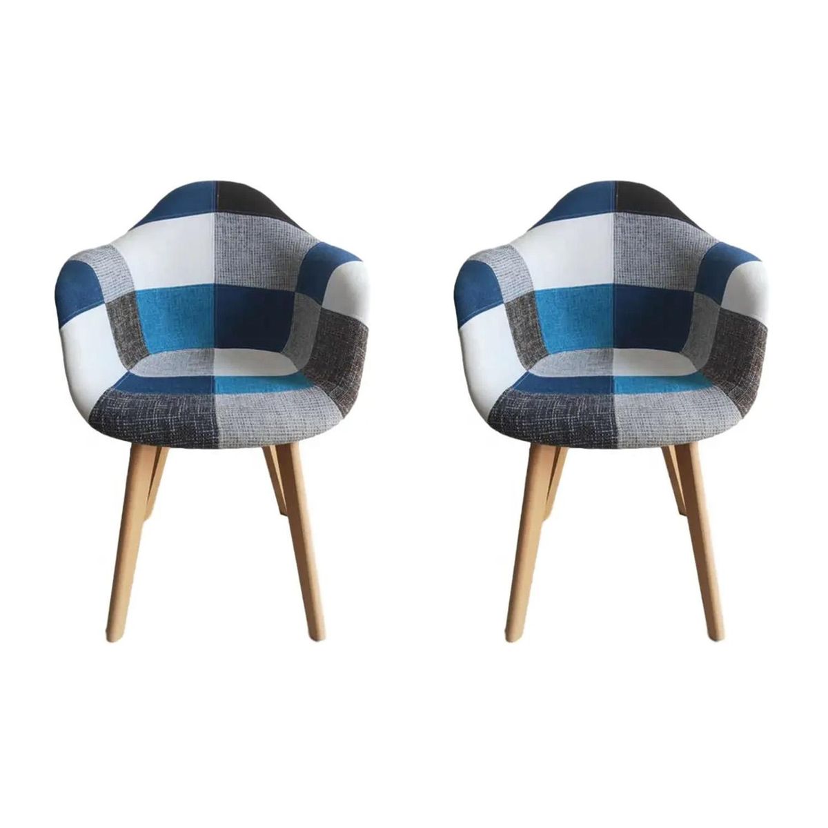 GLOBAL LATIN GROUP - Pack 2 Sillas Eames Patchwork de Comedor, Modernas, Cómodas