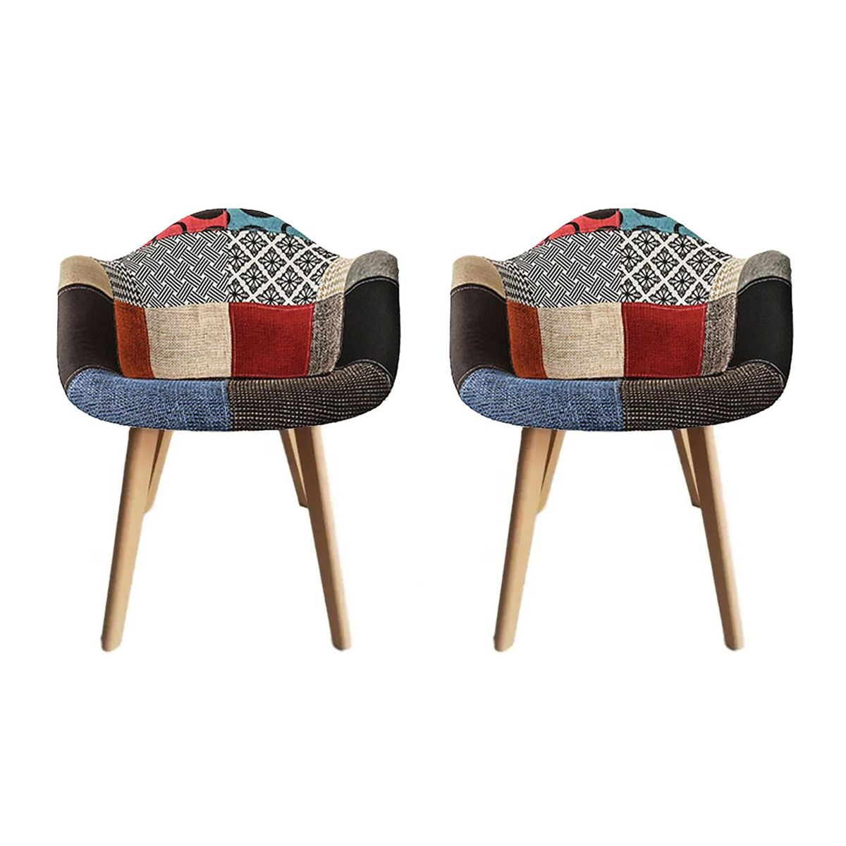 GLOBAL LATIN GROUP - Pack 2 Sillas De Diseño Eames Patchwork Color Variado