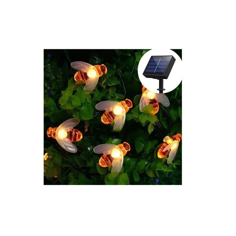 GENERICO - Lampara Guirnalda Luces Led Solar Abeja Calido 10m