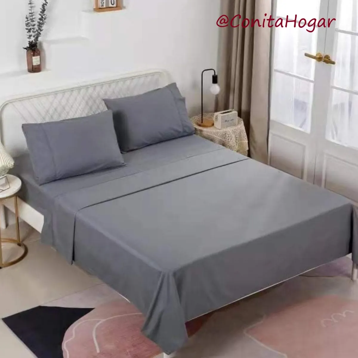 GENERICO - Juego de Sabana King Gris