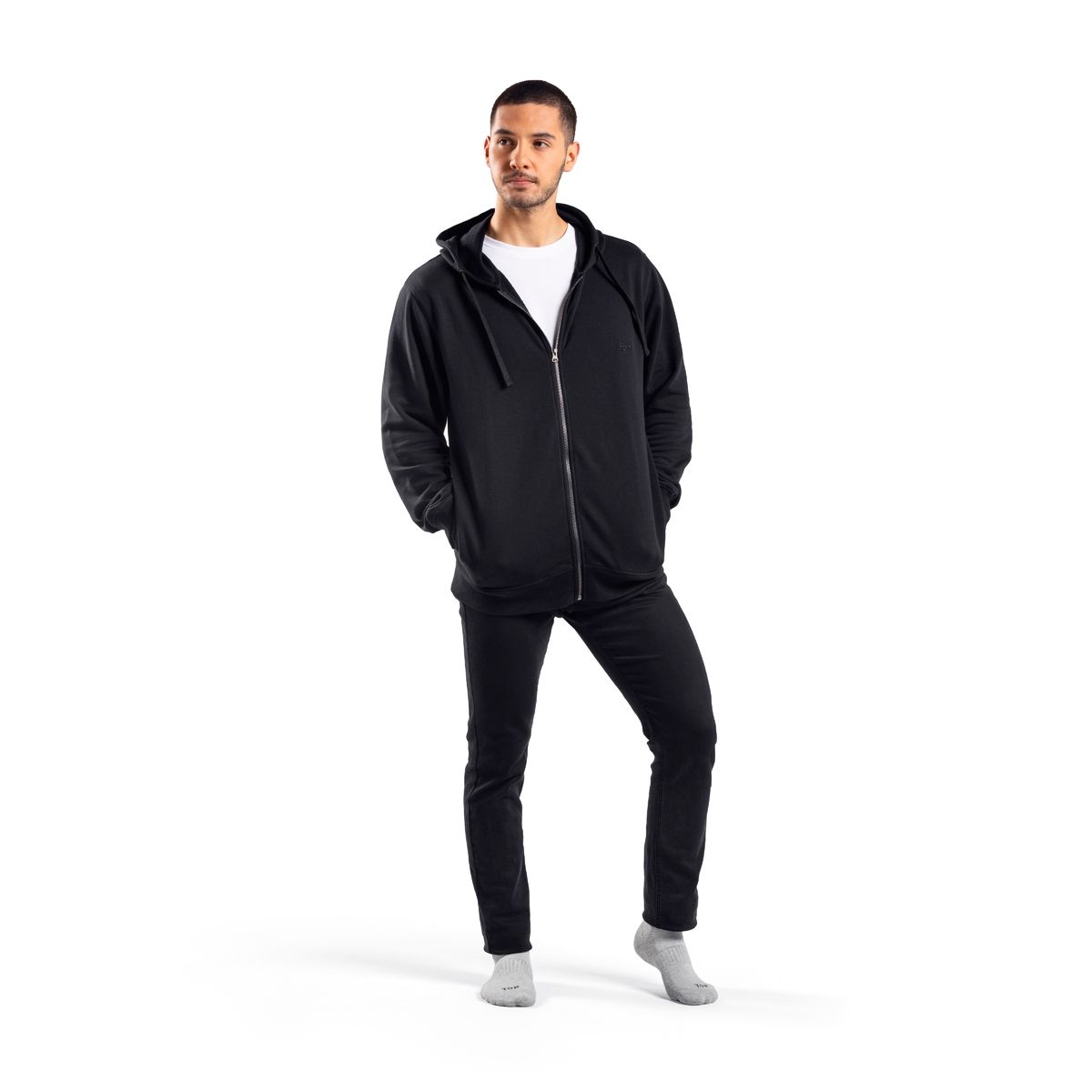 TOP - Polerón Con Gorro Hombre Negro Top