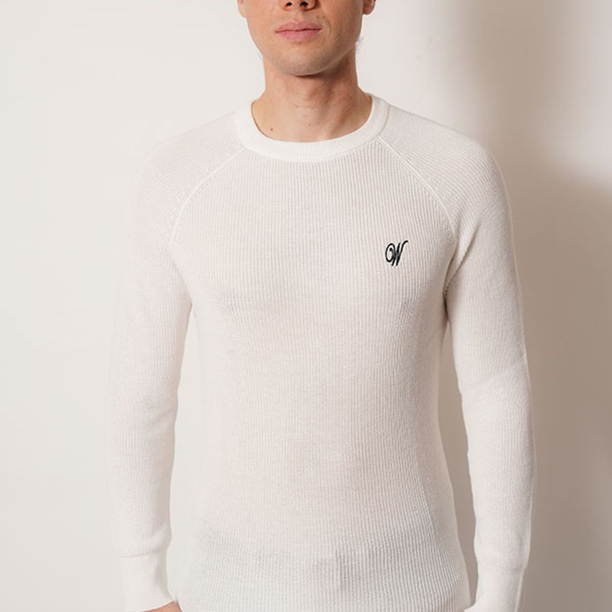 WHITE CLOTHING - sweater delgado super fit