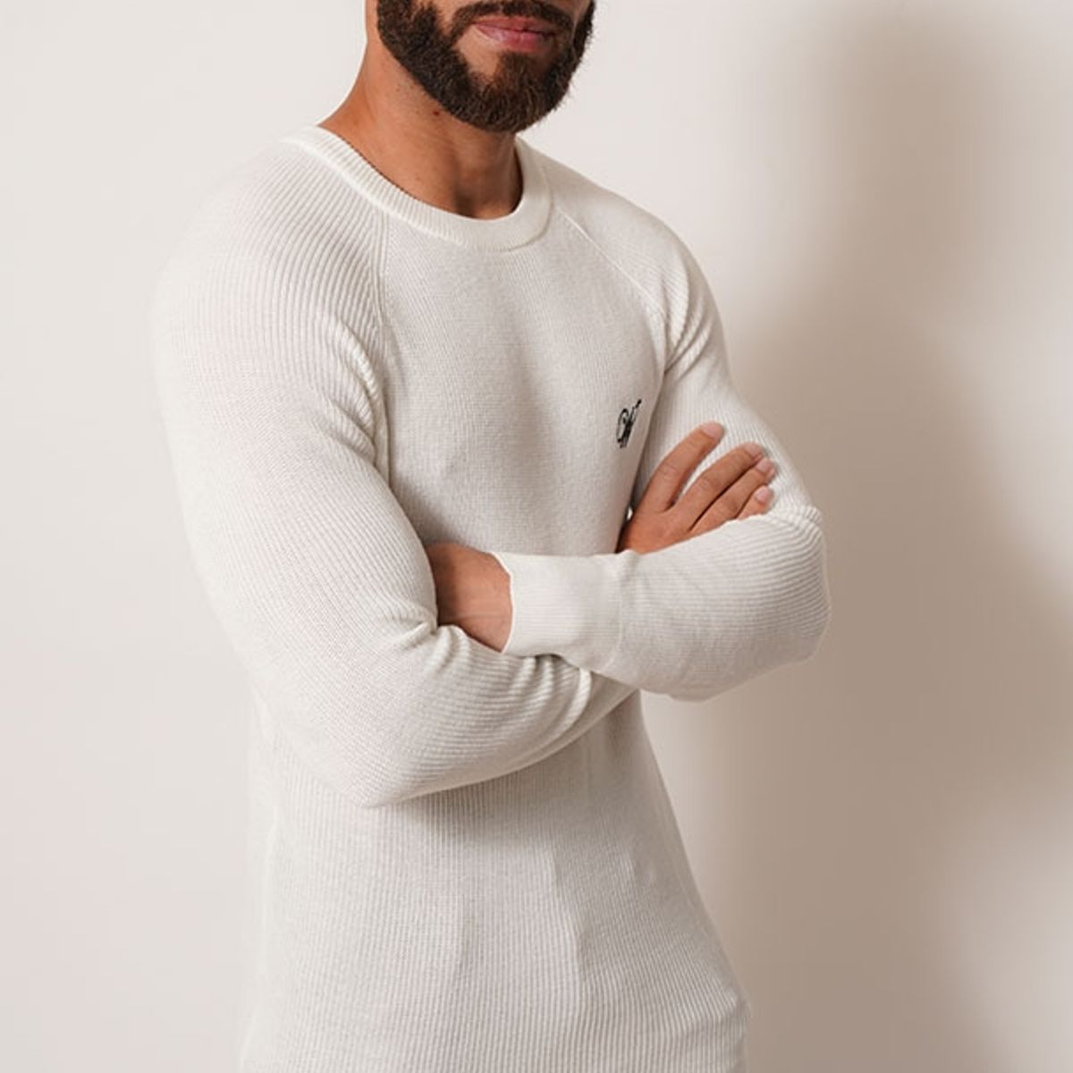 WHITE CLOTHING - sweater delgado super fit