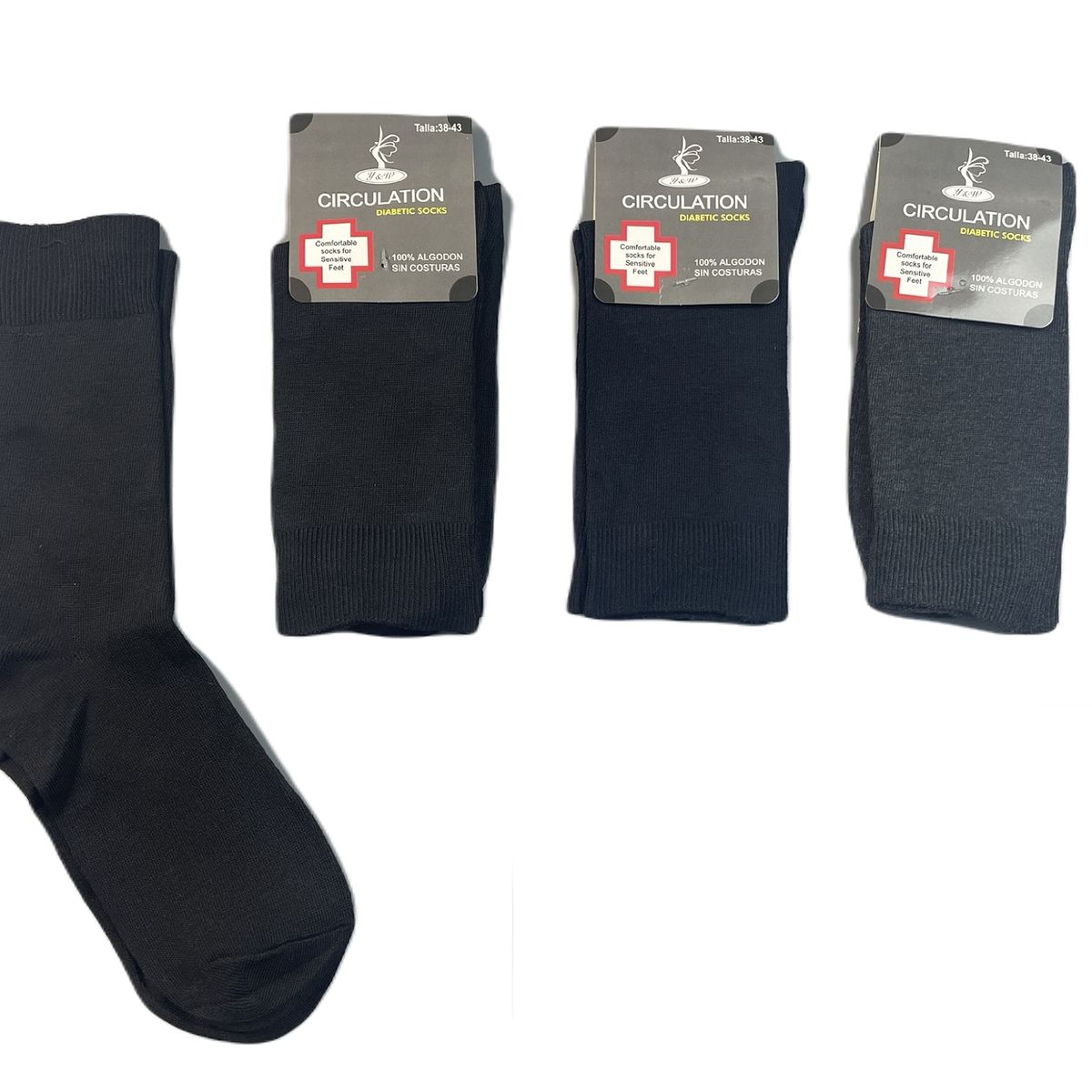 GARSIL - 6 Pares Calcetines Circulación Algodon Hombre Sin Costuras  Diabeticos