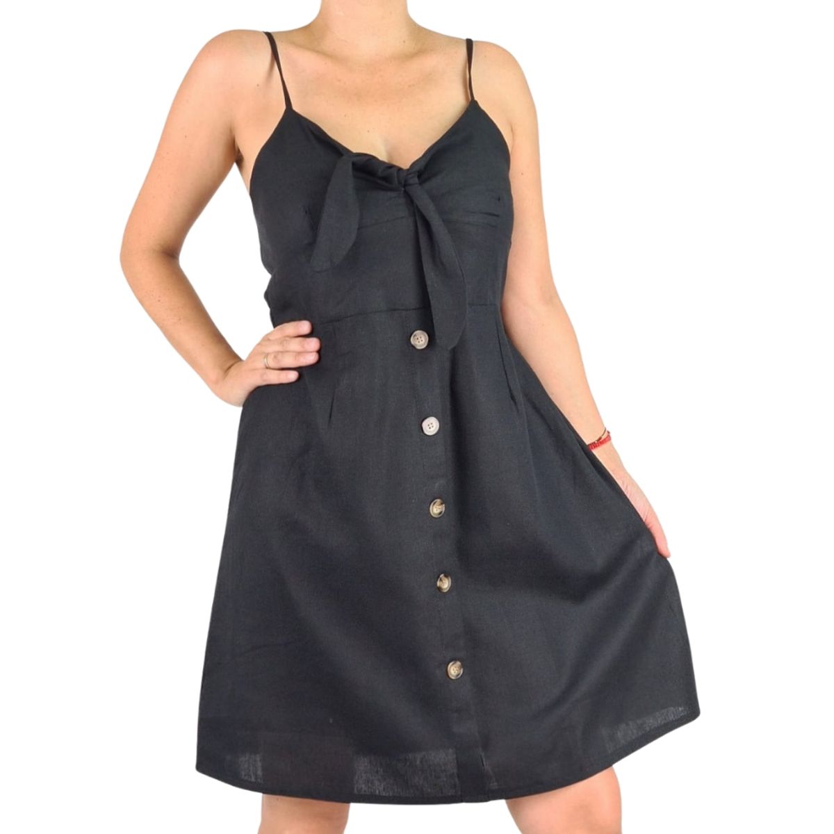 LIKE SHOP - Vestido Premium Tipo Lino Corto Primavera Mujer 165