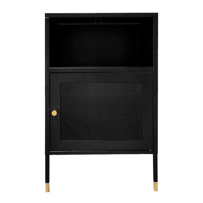 MOBITAT - Velador Puertas de Malla Metálica color Negro