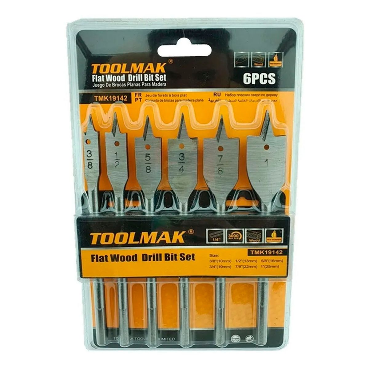 GENERICO - Juego Set De Mecha De Madera Para Taladro 6 Pieza Toolmak