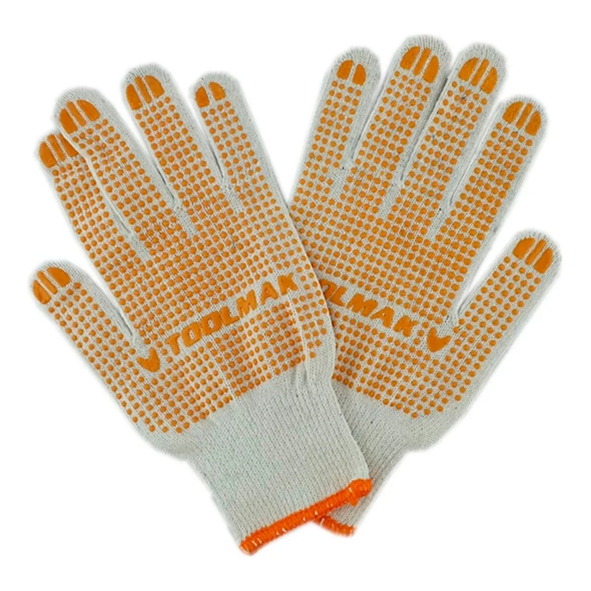 GENERICO - Pack 12 Pares De Guante De Hilo Palma Antideslizante Toolmak